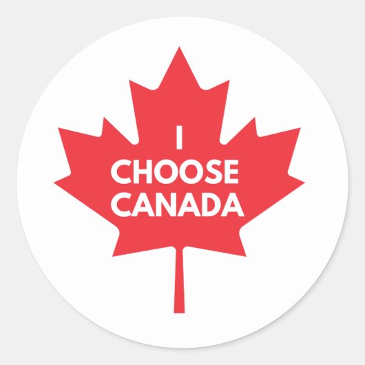 Ik kies voor Canada Round Sticker (Voorkant)