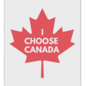Ik kies voor Canada Round Vinyl Sticker (Voorkant)