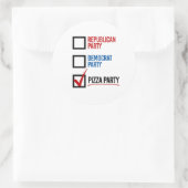 Ik kies voor een pizzafeest ronde sticker (Tas)