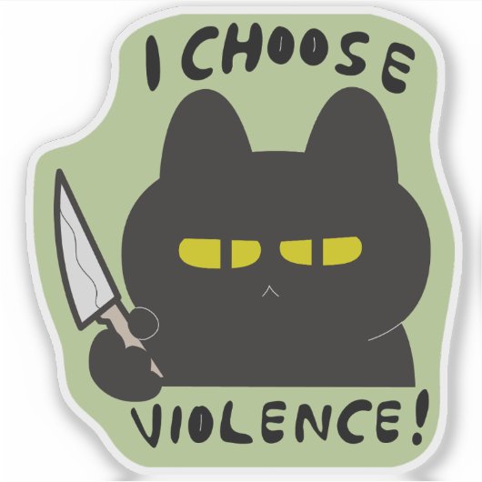 Ik kies voor geweld CAT Sticker (Voorkant)
