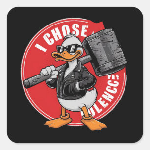 Ik kies voor geweld grappige eend Sticker