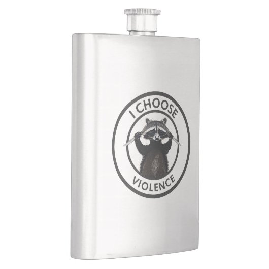 Ik kies voor geweld Grappige wasbeer Flacon (Rechts)