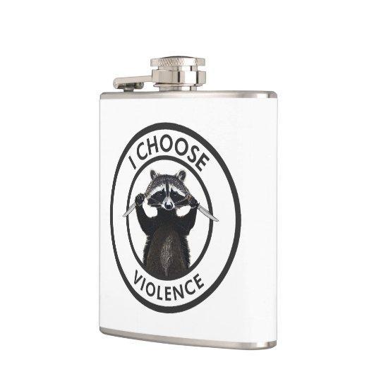 Ik kies voor geweld Grappige wasbeer Heupfles (Links)