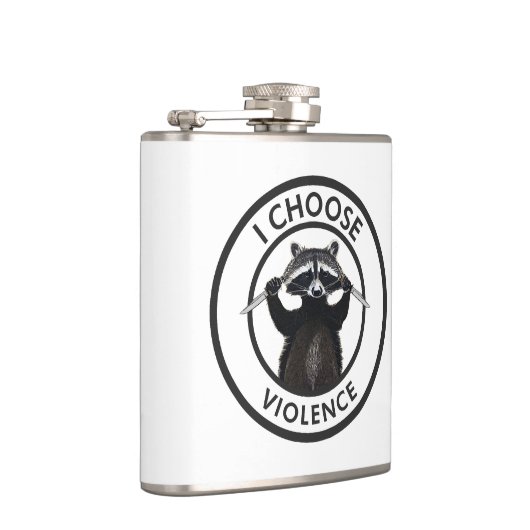 Ik kies voor geweld Grappige wasbeer Heupfles (Rechts)