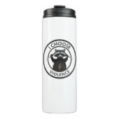 Ik kies voor geweld Grappige wasbeer Thermosbeker (Voorkant)