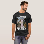 Ik kies voor geweld kat meme t-shirt (Voorkant volledig)