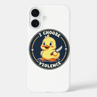 Ik kies voor geweld - Schattigee Duck iPhone-hoesj iPhone 16 Hoesje