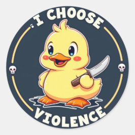 Ik kies voor geweld - Schattigee eend Sticker