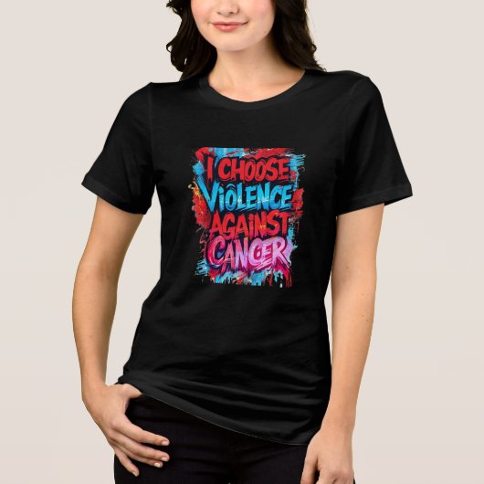 Ik kies voor geweld tegen kanker Tri-Blend shirt (Voorkant)