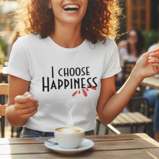 Ik kies voor happiness roze abstract inspirerend c t-shirt