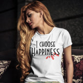 Ik kies voor happiness roze abstract inspirerend c t-shirt