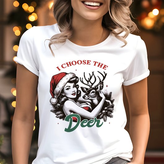 Ik kies voor het hert Grappige Kerstmis Tri-Blend Shirt