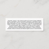 Ik kies voor T-shirt Mini Visitekaartje (Achterkant)