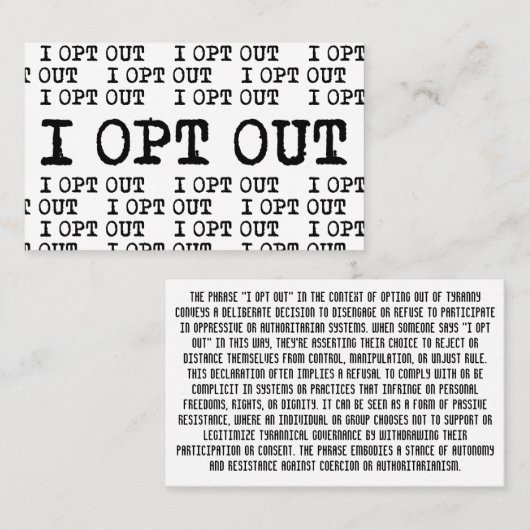 Ik kies voor T-shirt Visitekaartje (Voorkant / Achterkant)