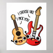 Ik kies voor Uke ik kies jullie grappige Guitar Uk Poster (Voorkant)