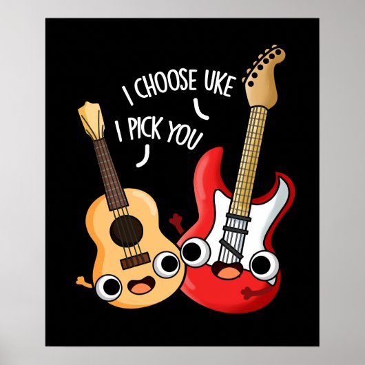 Ik kies voor Uke ik kies jullie grappige Guitar Uk Poster (Voorkant)