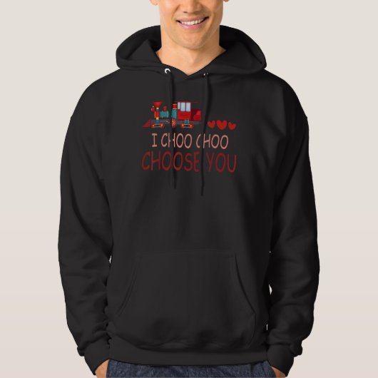 Ik kies voor Valentijnsdag Cute Train B Hoodie (Voorkant)