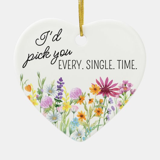 Ik kies Wildflower Meadow Floral op maat gemaakt Keramisch Ornament (Voorkant)