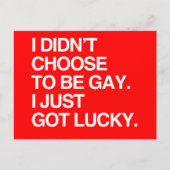 IK KIESTE NIET OM TE GAY DAT IK GEWOON LUCKY HAD BRIEFKAART (Voorkant)