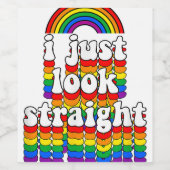 Ik kijk alleen maar naar de stevige regenboog Funn Wijn Etiket (Enkel label)