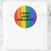 IK KIJK ALLEEN RECHTS RONDE STICKER (Tas)