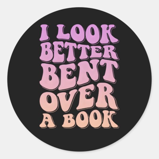 Ik kijk beter gebogen over een boek ronde sticker (Voorkant)