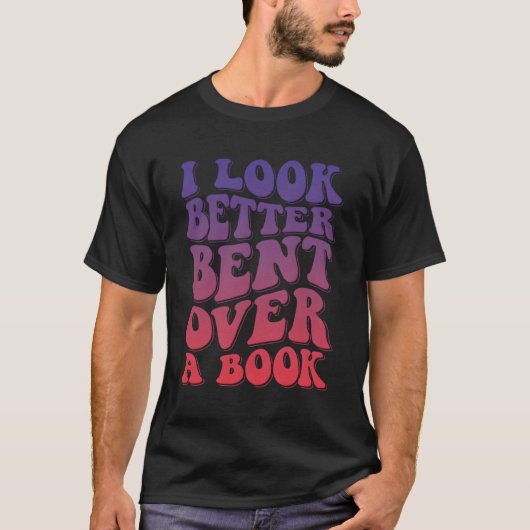 Ik kijk beter gebogen over een boek t-shirt (Voorkant)