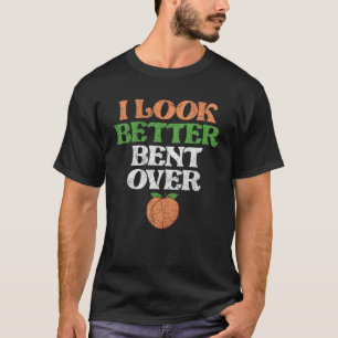 Ik kijk beter gebogen over fitness workout perzik  t-shirt