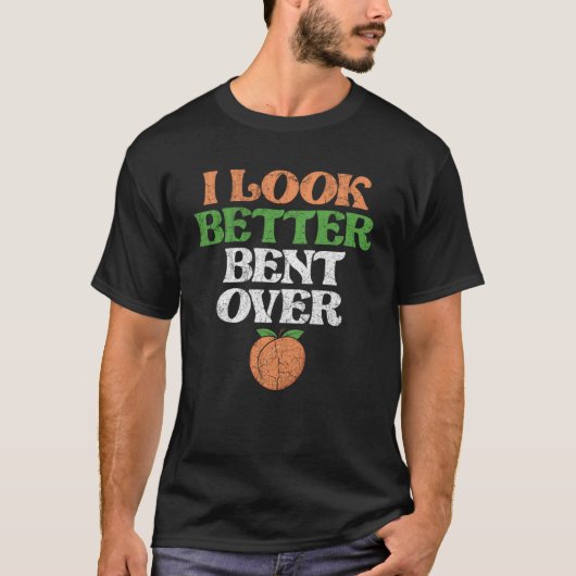 Ik kijk beter gebogen over fitness workout perzik  t-shirt (Voorkant)