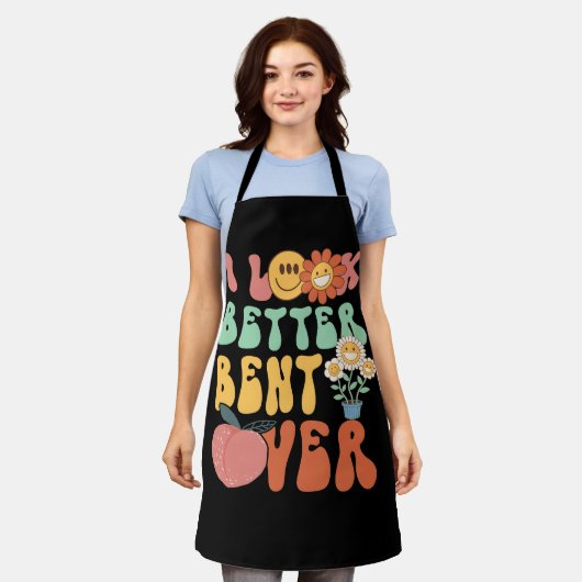 Ik kijk beter uit over Peach Booty Funny Groovy F Schort (Gedragen)