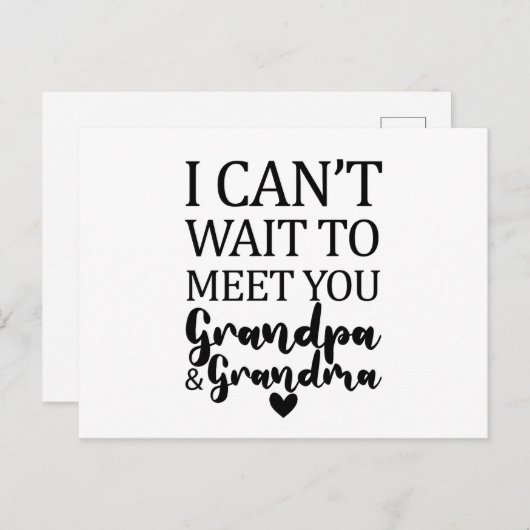 Ik kijk ernaar uit om opa en oma te ontmoeten briefkaart (Voorkant / Achterkant)