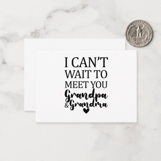 Ik kijk ernaar uit om opa en oma te ontmoeten notitiekaartje (Voorkant / Achterkant in situ)