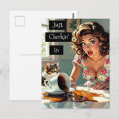 Ik kijk even in | Grappige gemorste koffie Briefkaart (Voorkant / Achterkant)