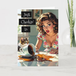 Ik kijk even in | Grappige gemorste koffie Kaart