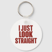 Ik kijk gewoon hetero LGBT Gay Lesbian Pride Maand Sleutelhanger (Voorkant)