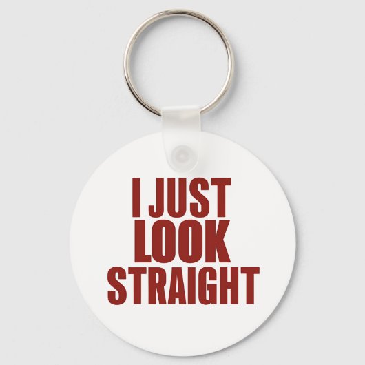Ik kijk gewoon hetero LGBT Gay Lesbian Pride Maand Sleutelhanger (Voorkant)