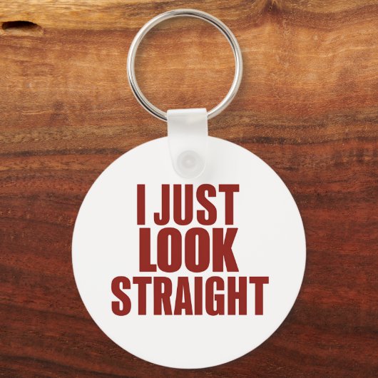 Ik kijk gewoon hetero LGBT Gay Lesbian Pride Maand Sleutelhanger (Voorkant)