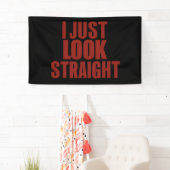 Ik kijk gewoon hetero LGBT Gay Lesbian Pride Maand Spandoek (Insitu)