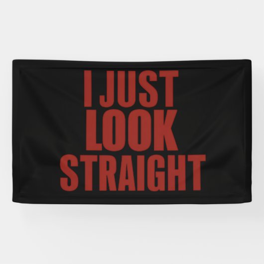 Ik kijk gewoon hetero LGBT Gay Lesbian Pride Maand Spandoek (Horizontaal)