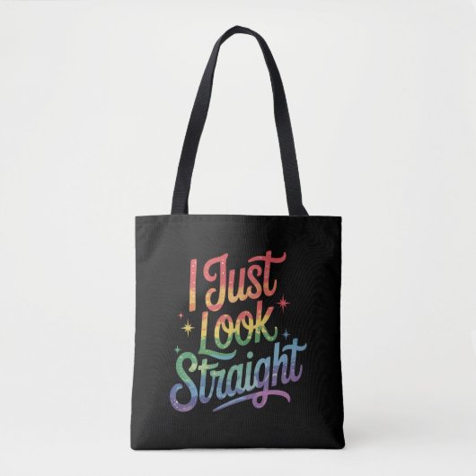 Ik kijk gewoon recht homo regenboog lgbtq trotse b tote bag (Voorkant)