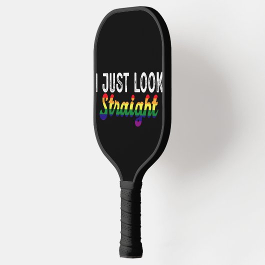 Ik kijk gewoon recht LGBT Rainbow Pride Maand Pickleball Paddle (Links)