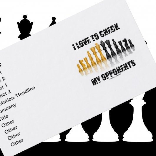 Ik kijk graag naar mijn tegenhangers die de schaak visitekaartje