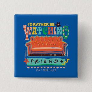 Ik kijk liever naar FRIENDS™ Kleurrijke Grafiek Vierkante Button 5,1 Cm