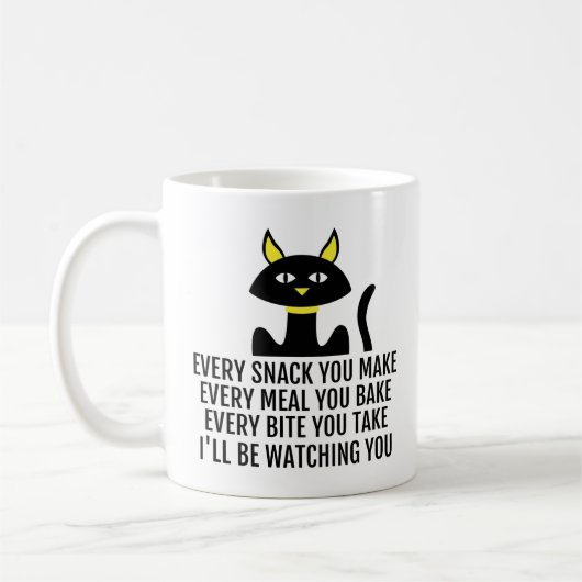 Ik kijk naar je Cute Cat Pun. Koffiemok (Links)