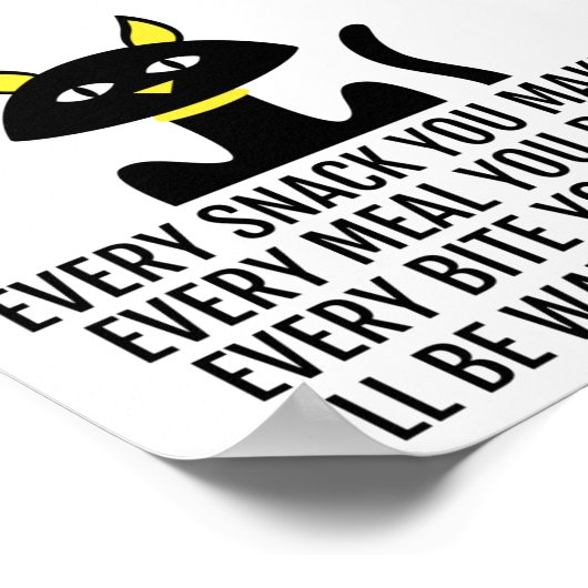 Ik kijk naar je Cute Cat Pun. Poster (Hoek)