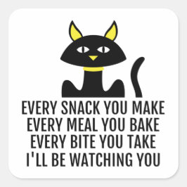 Ik kijk naar je Cute Cat Pun. Vierkante Sticker