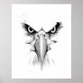 Ik kijk naar je. Eagle Headface Tattoo Poster (Voorkant)