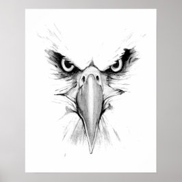 Ik kijk naar je. Eagle Headface Tattoo Poster