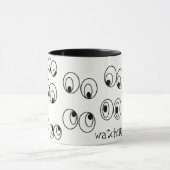 Ik kijk naar je Funny Black and White Eyeballs Mok (Midden)