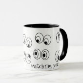 Ik kijk naar je Funny Black and White Eyeballs Mok (Voorkant rechts)